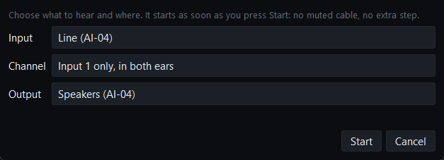 The Monitor dialog
